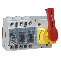 Выключатель-разъединитель Vistop - 125 A - 3П - рукоятка спереди - красная рукоятка / желтая панель | код 022334 |  Legrand